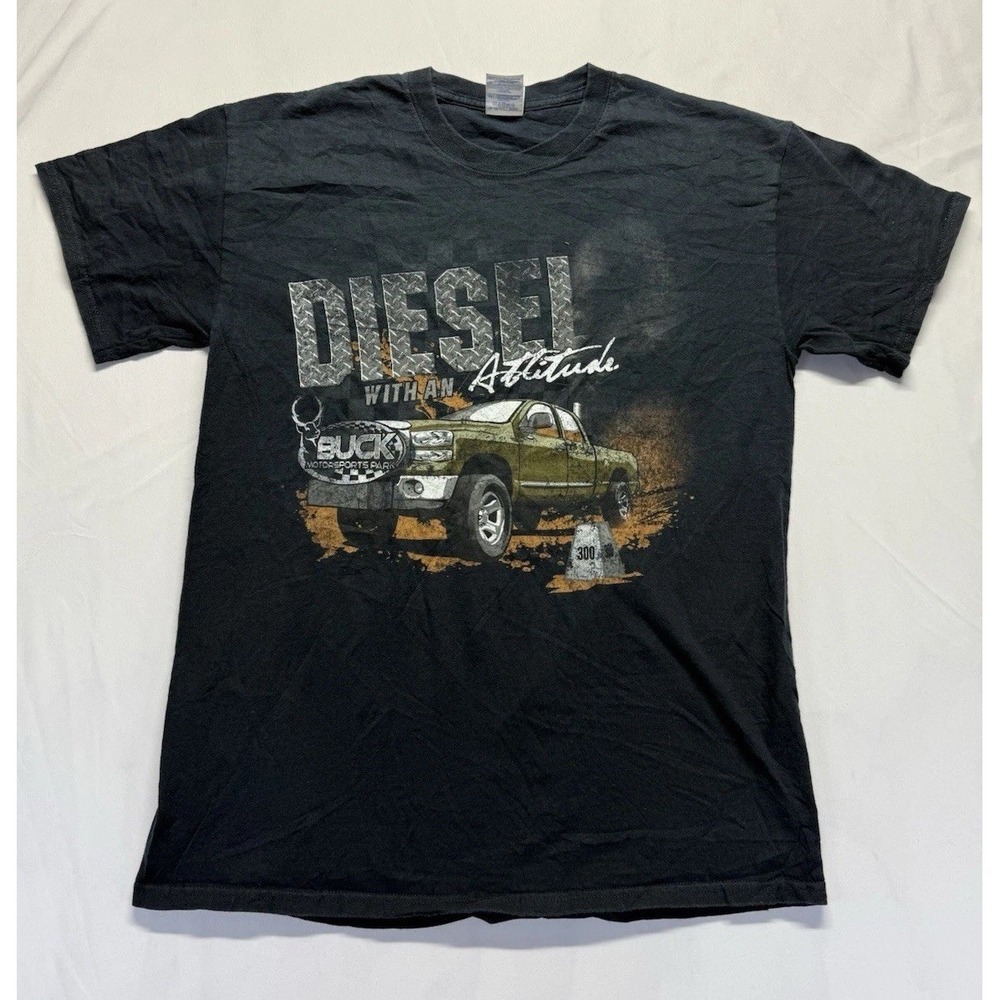 Diesel with an attitude black T-shirt M Buck motorsports truck graphic tee